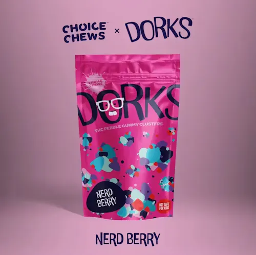 Photograph of product: Nerd Berry (S) - 100mg 20pk Dorks Nerds Gummy Clusters - Choice