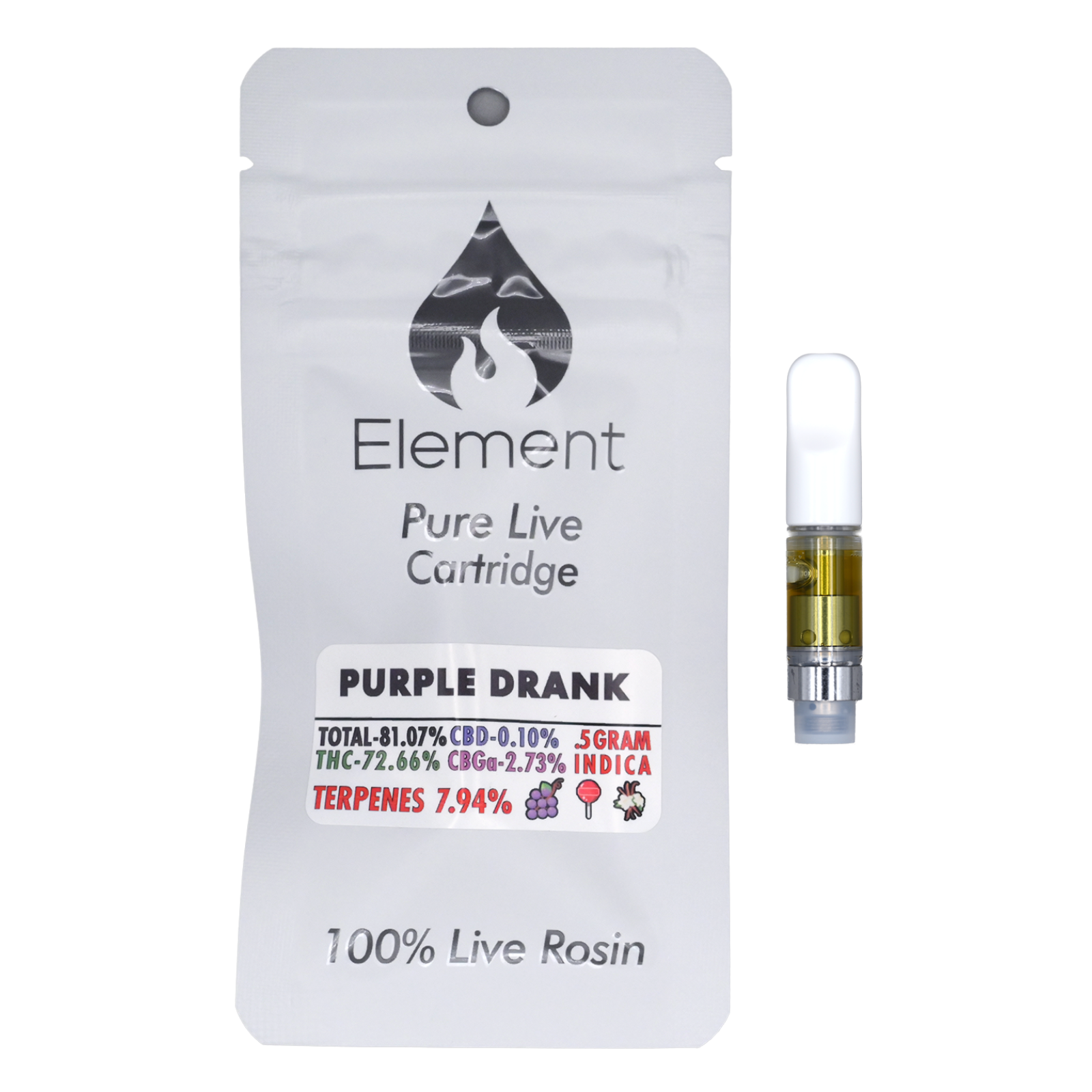 Photograph of product: Element | Purple Drank Live Rosin Cart