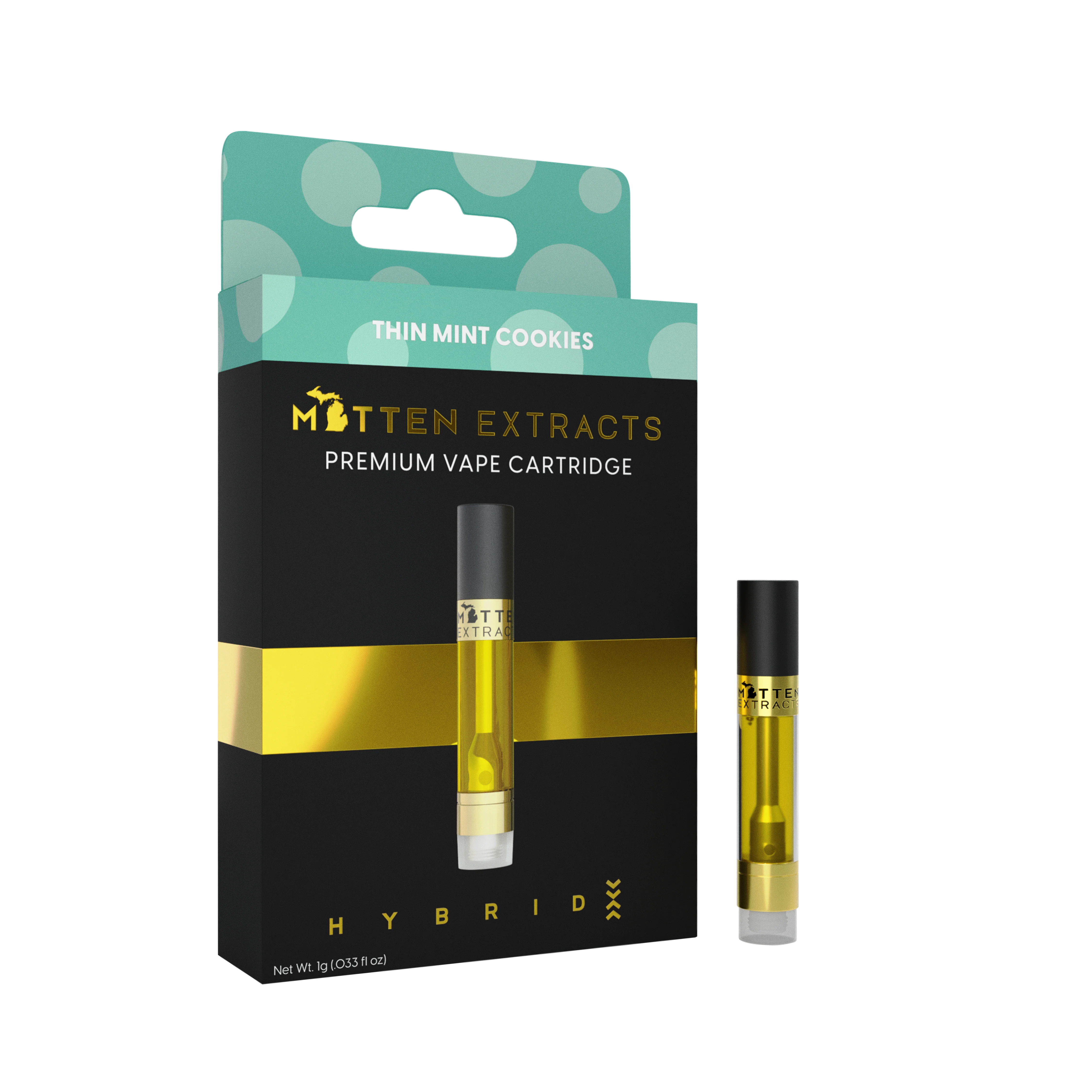Photograph of product: Vape Cart (510) l Thin Mint Cookies l Hybrid l Mitten Extracts
