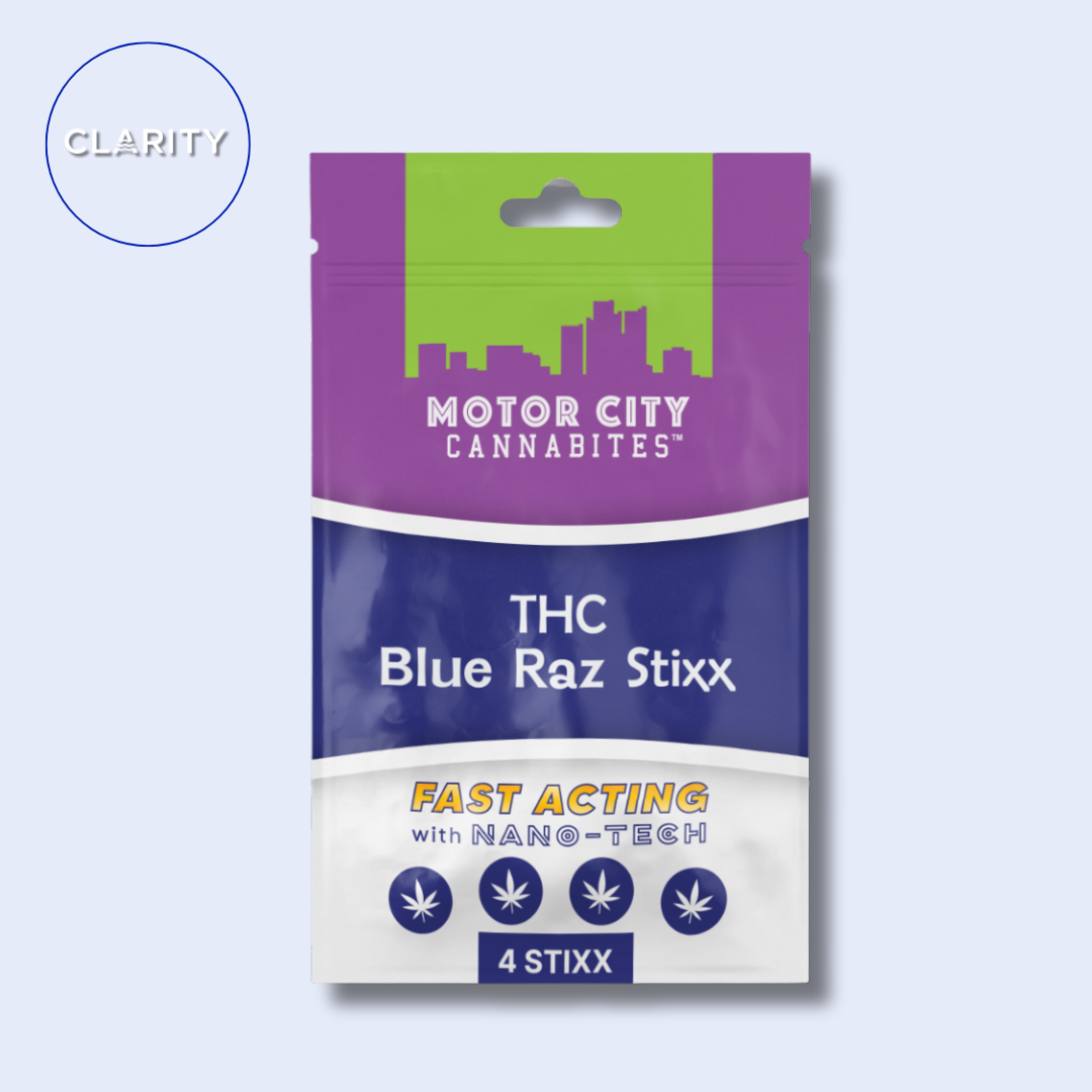 Photograph of product: Motor City Cannabites | 200mg Stixx | Blue Razz
