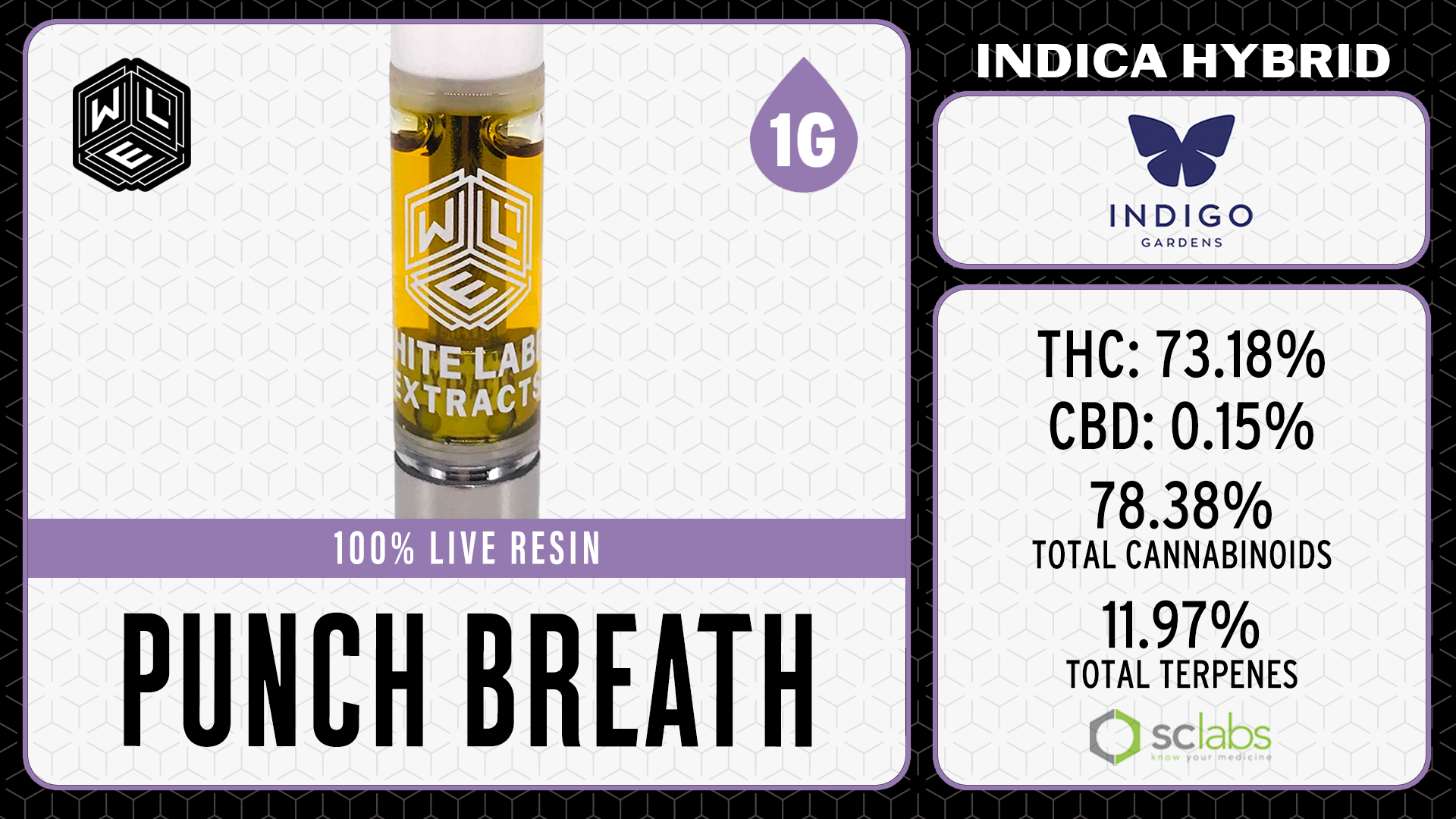 Photograph of product: Cartridge - White Label Extracts - 1g Live Resin - Punch Breath