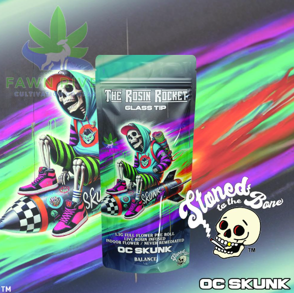Photograph of Product: OC Skunk | 1.3g Rosin Rocket | Stoned To The Bone