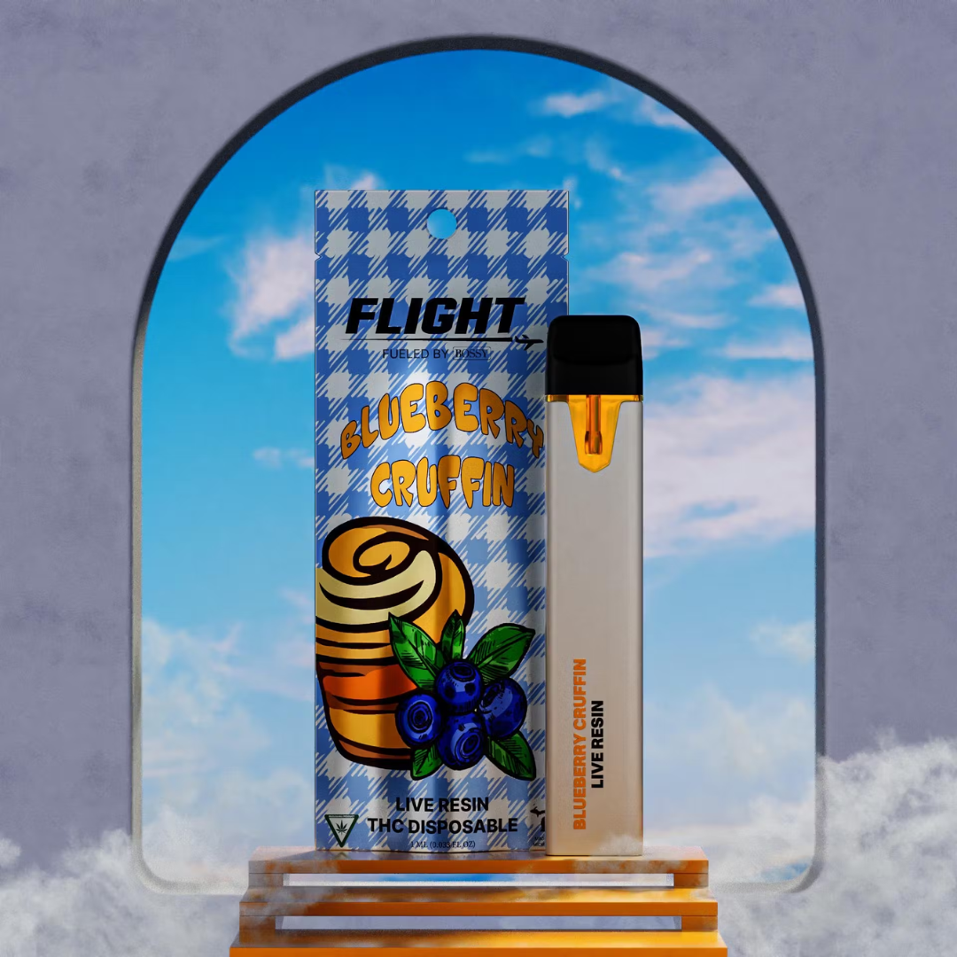 Photograph of product: Flight - Blueberry Cruffin - Live Resin Disposable - - Hybrid