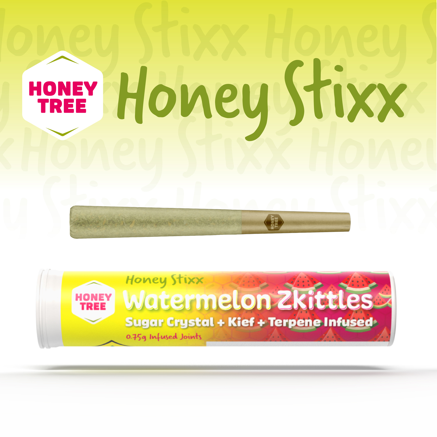Photograph of product: Watermelon Zkittlez Sugar Crystal + Kief + Terpene Infused | .75