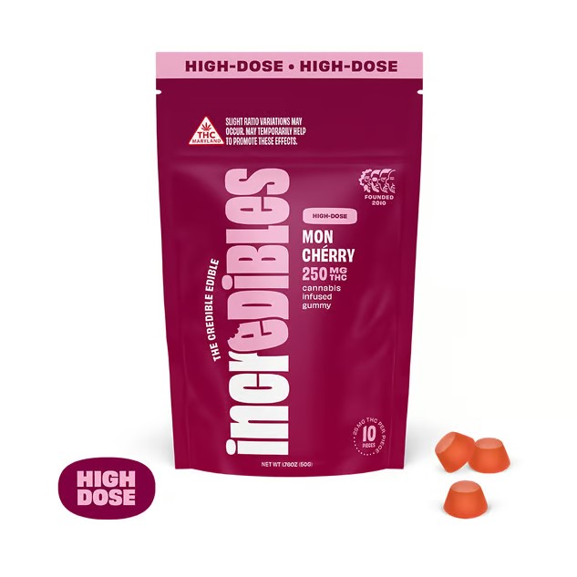 Photograph of product: Incredibles |  Mon Cherry | 25mg x 10ct Gummies