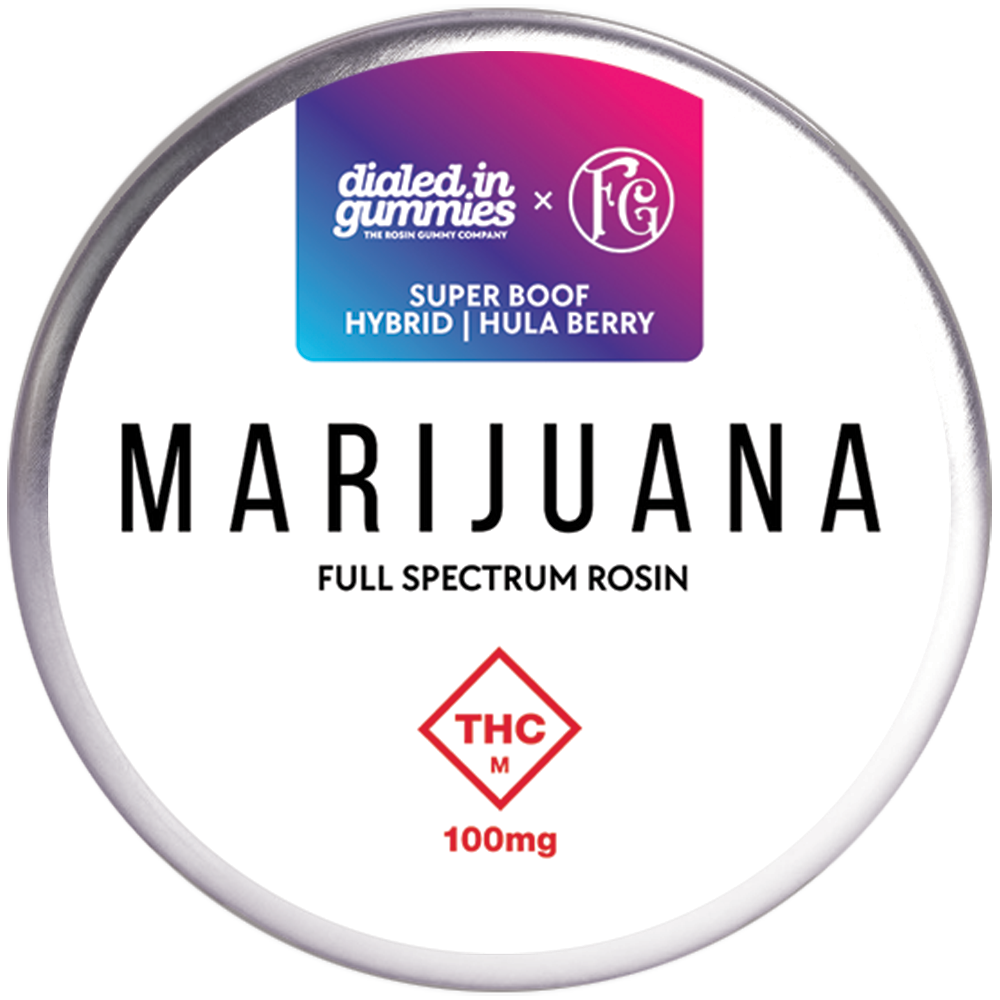 Photograph of product: #001 Super Boof | Hula Berry | Hybrid Rosin Gummies | 100mg
