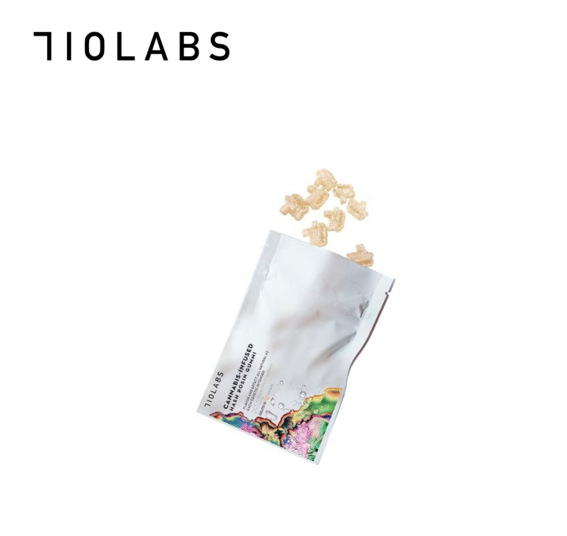 Photograph of product: UPSIDE DOWN FROWN #15 100MG HASH ROSIN INFUSED 10 PACK GUMMIES