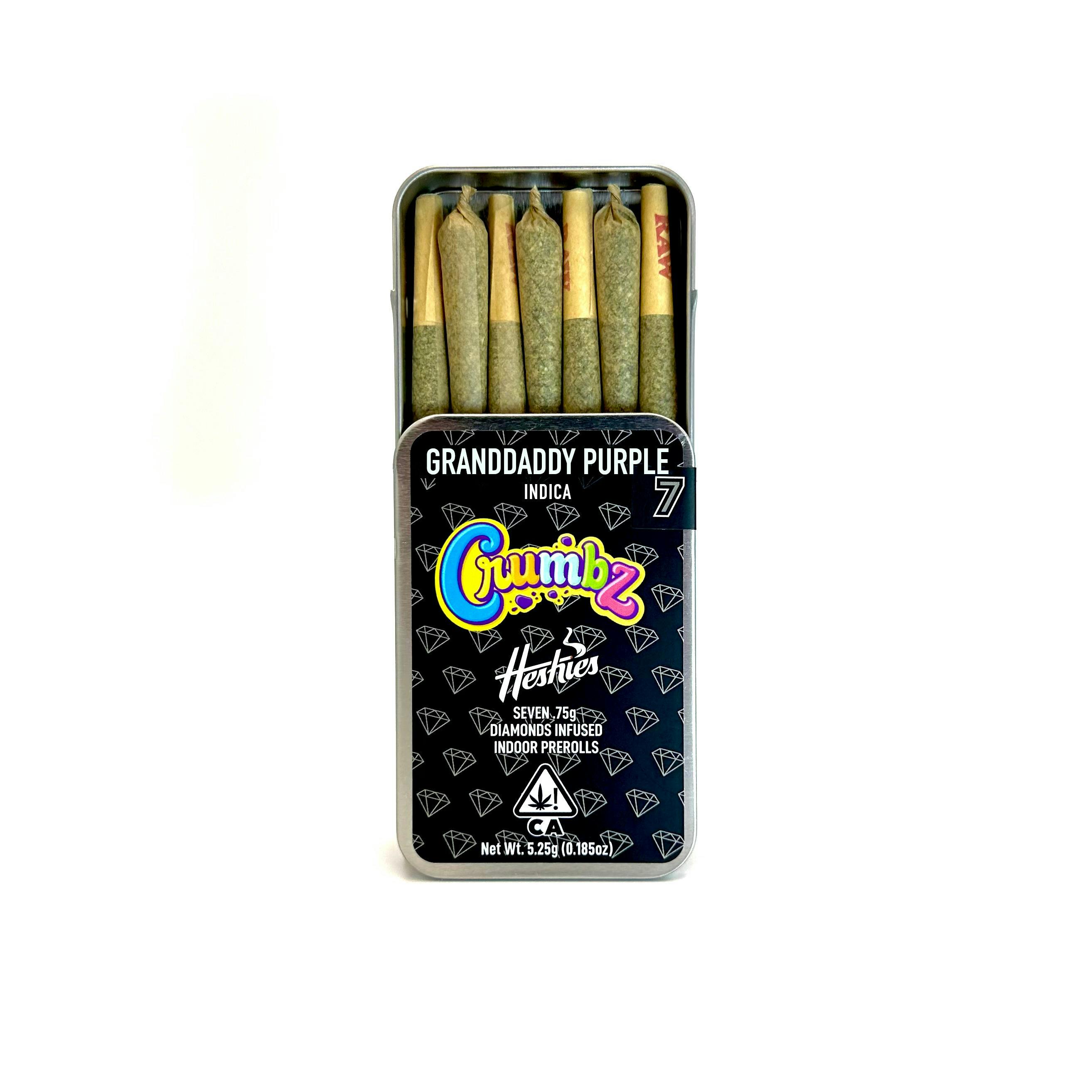 Photograph of product: Crumbz - Granddaddy Purple - Infused Preroll 7pk - 5.25g