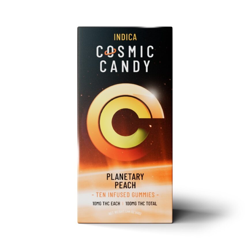 Photograph of product: Planetary Peach Oui'd Gummies 10pk | 100mg