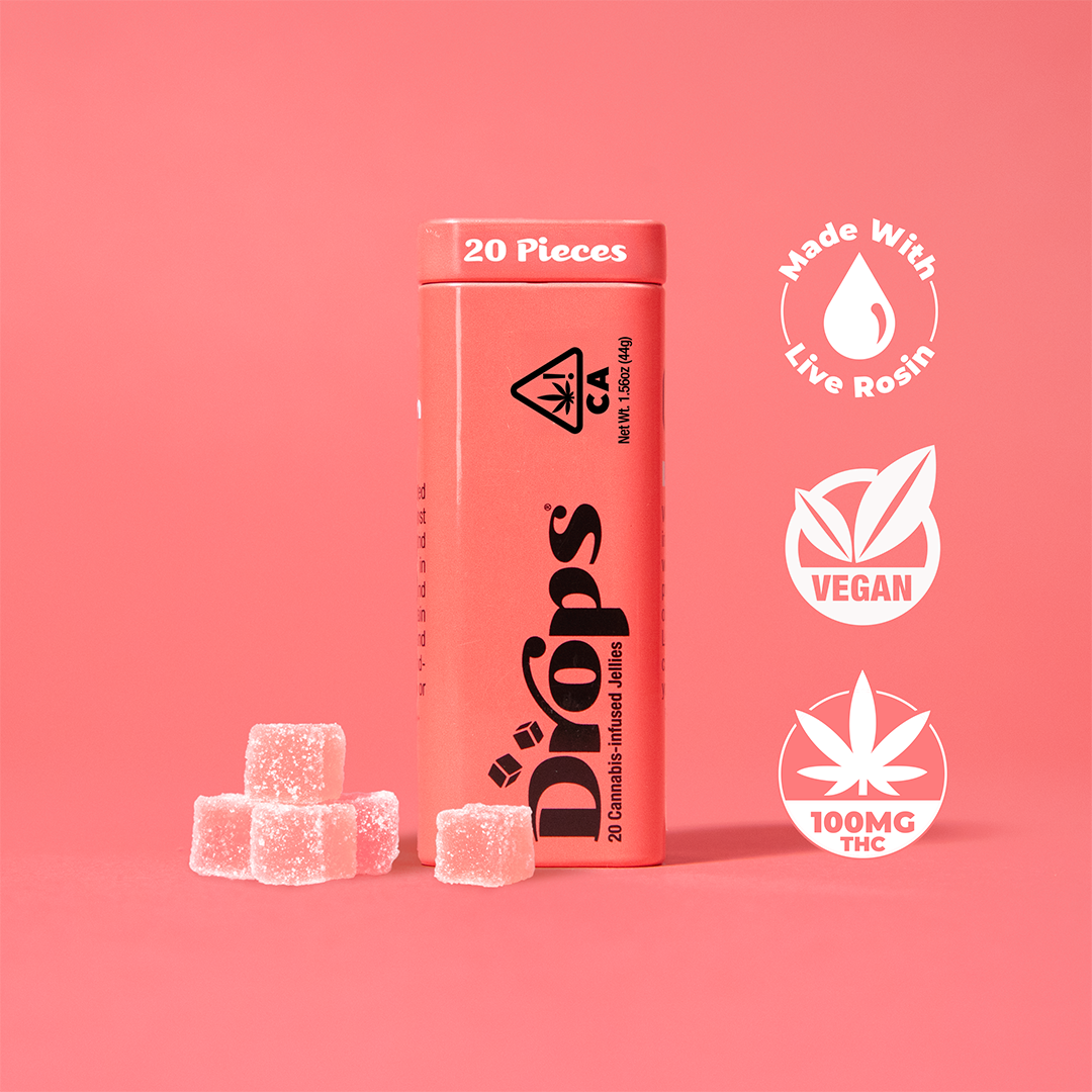 Photograph of product: Watermelon "Chill" 20 Pack 100MG Vegan Gummies, Drops (Taxes Included)