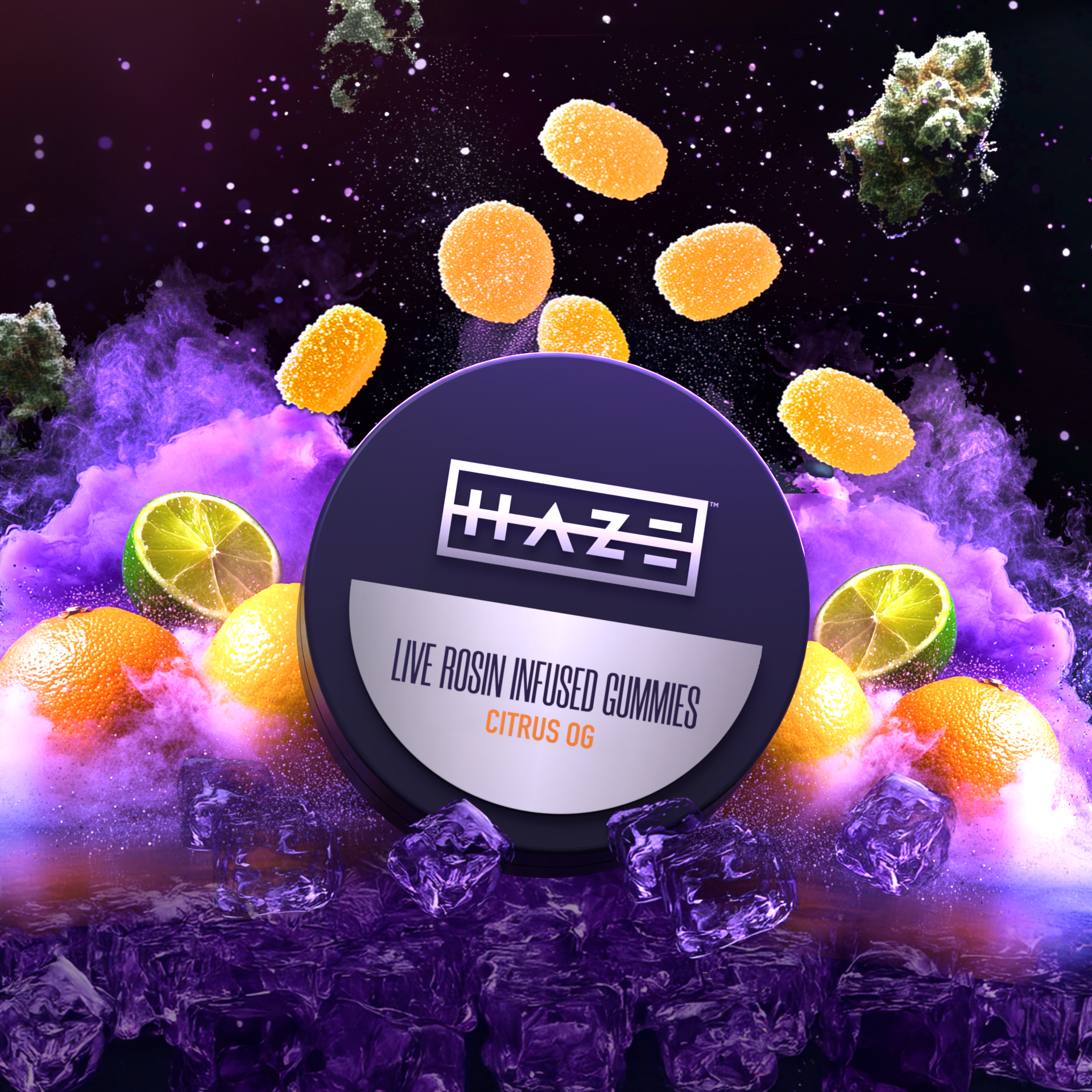 Photograph of product: Citrus OG | Live Rosin Gummies | 100mg | 10-Pack