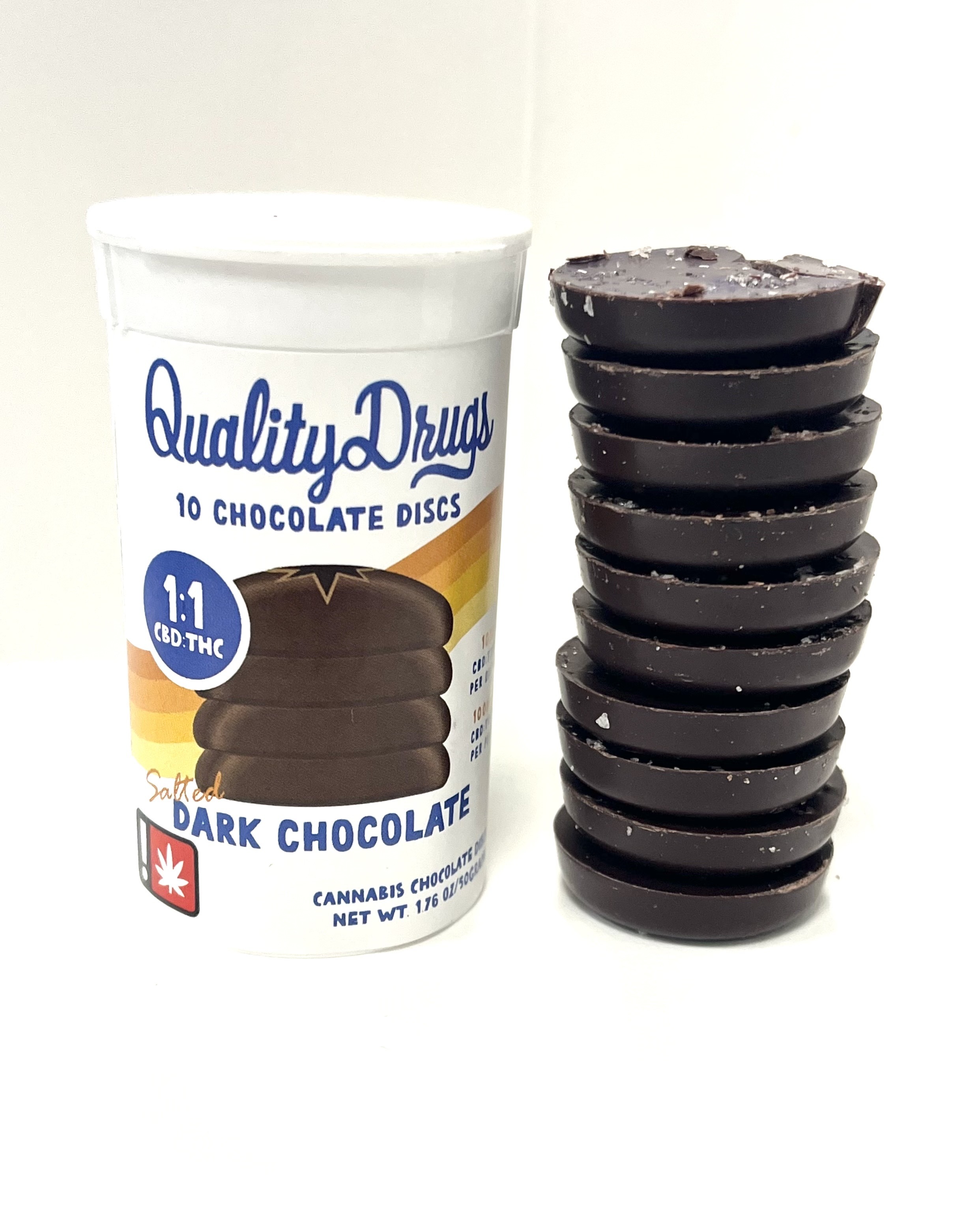 Photograph of product: Quality Drugs | 10pk 1:1 Dark Chocolate Discs