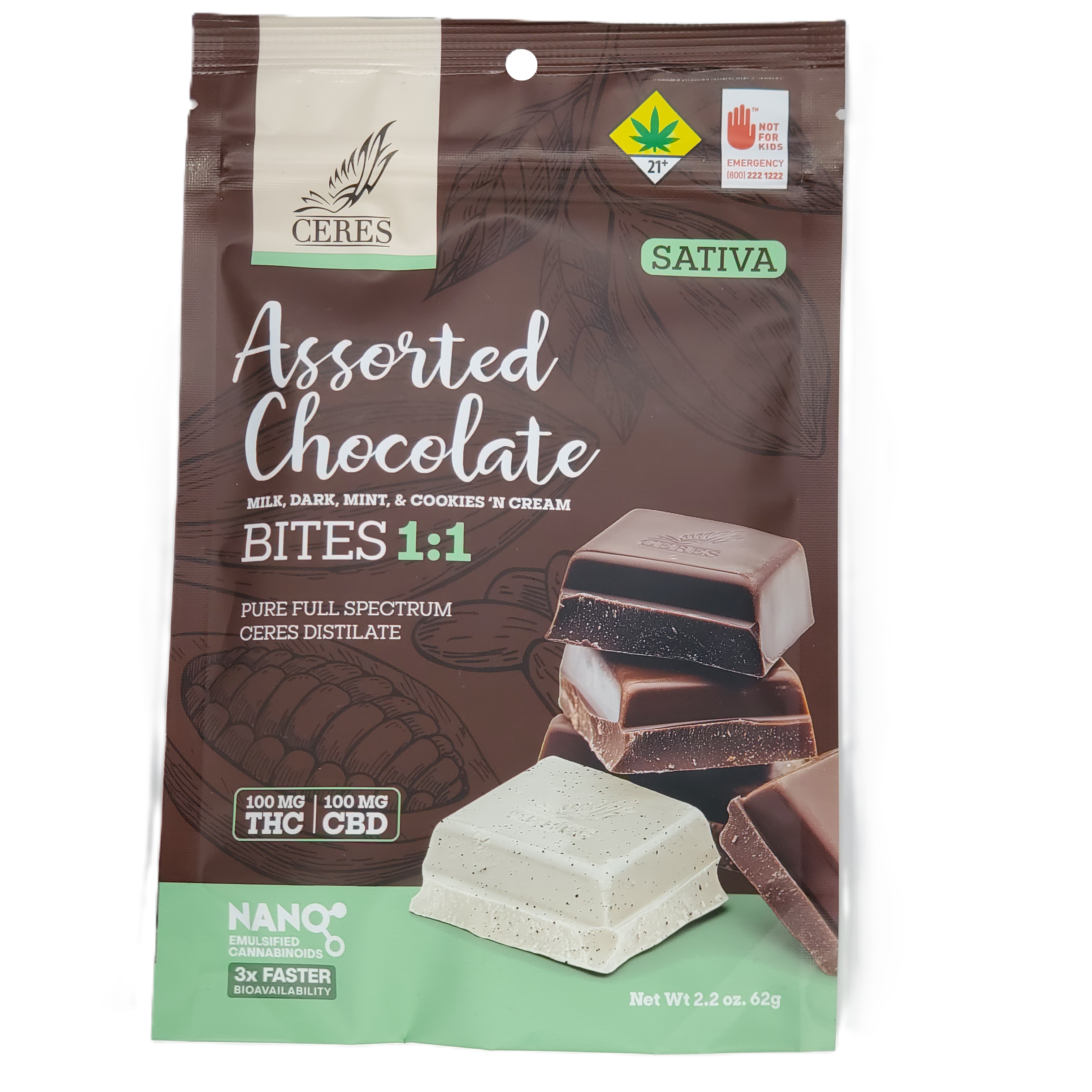 Photograph of product: Ceres Chocobites Oui'd Assorted 1:1 10pk