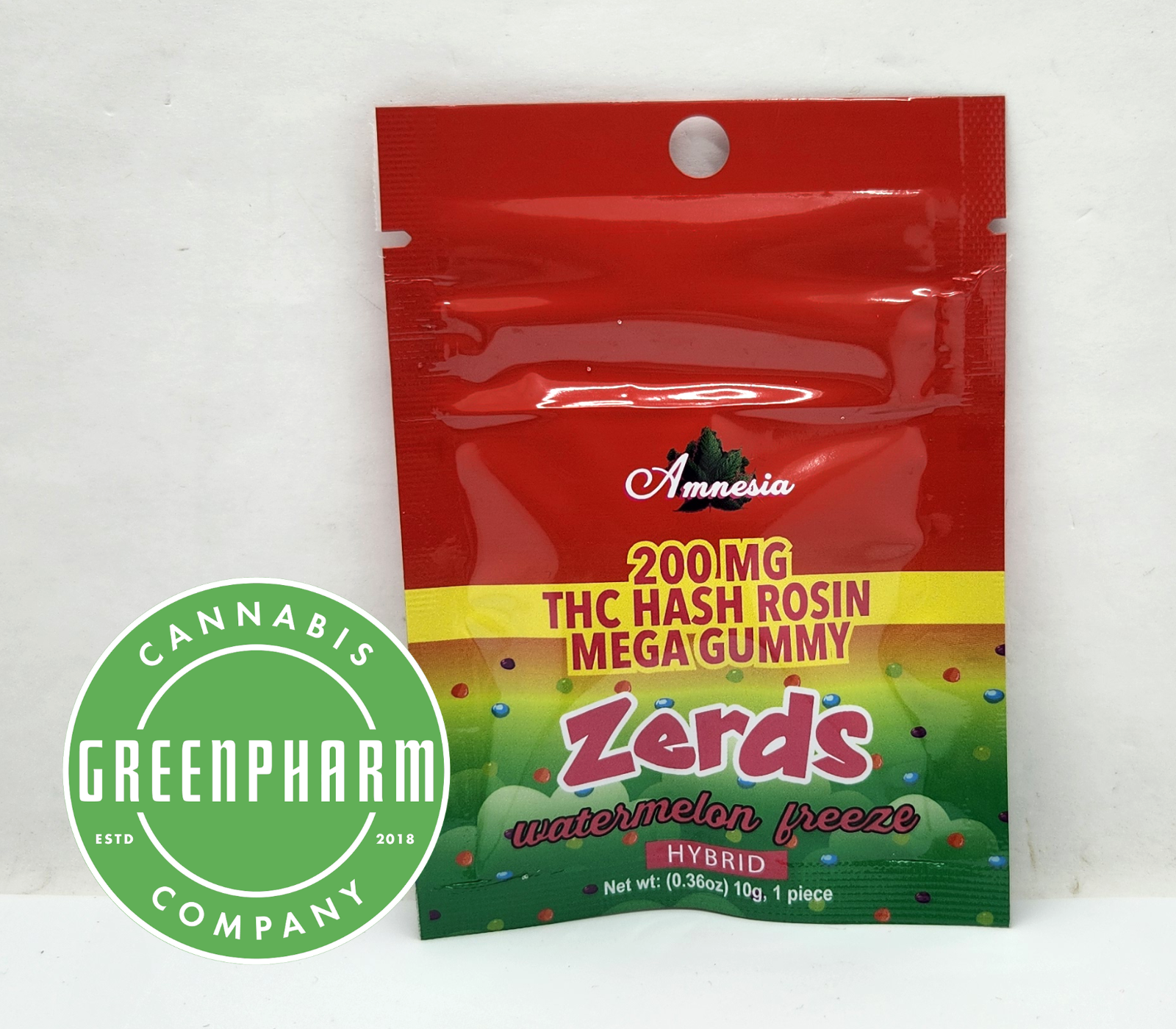 Photograph of product: Edible | Amnesia | Watermelon Freeze au chocolat Rosin Gummies SINGLE | 200mg