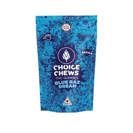 Photograph of product: Choice Chews - Blue Raz | 100MG Edibles