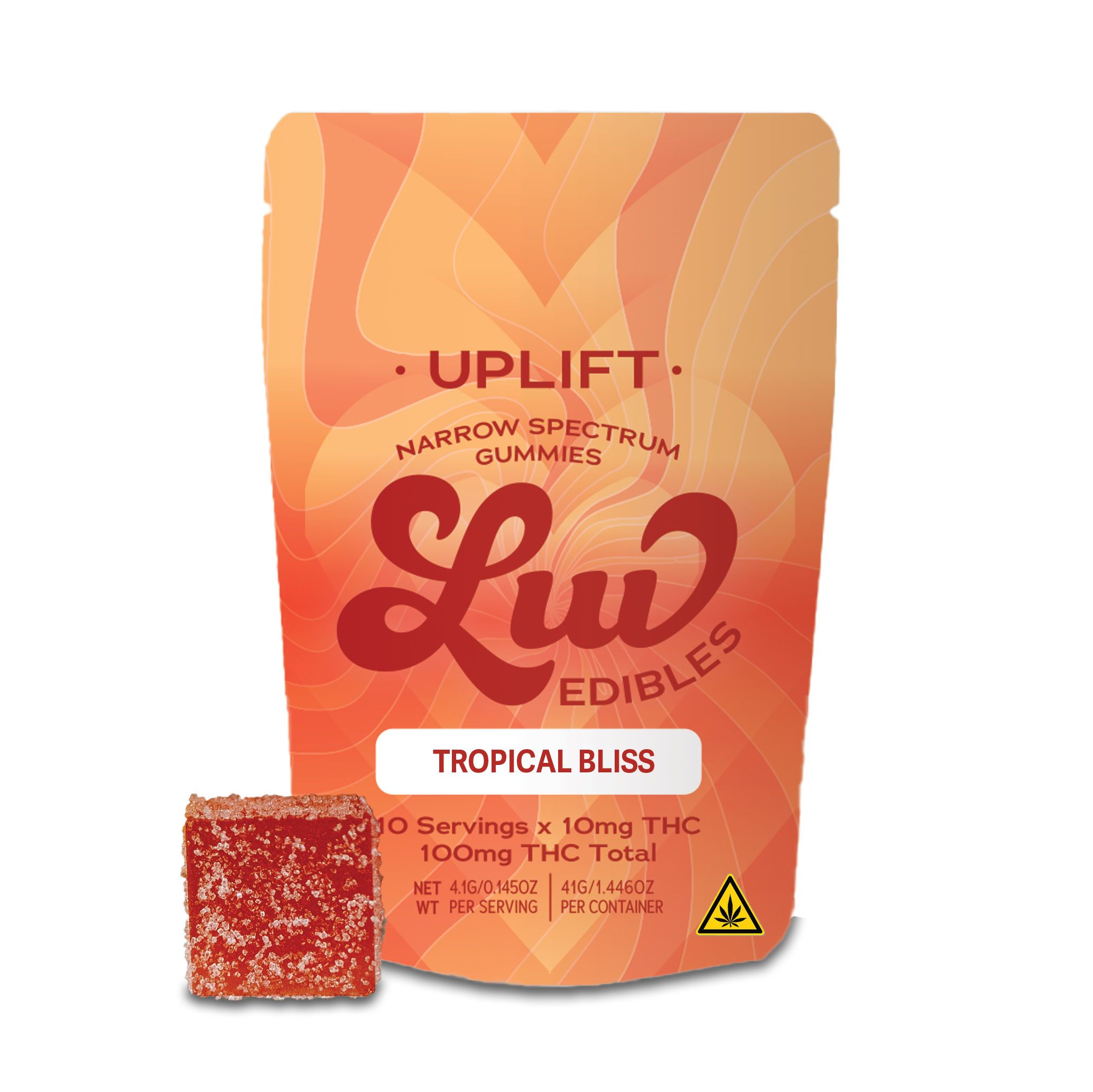 Photograph of product: LUV Edible Uplift Gummies Tropical Bliss 10pk