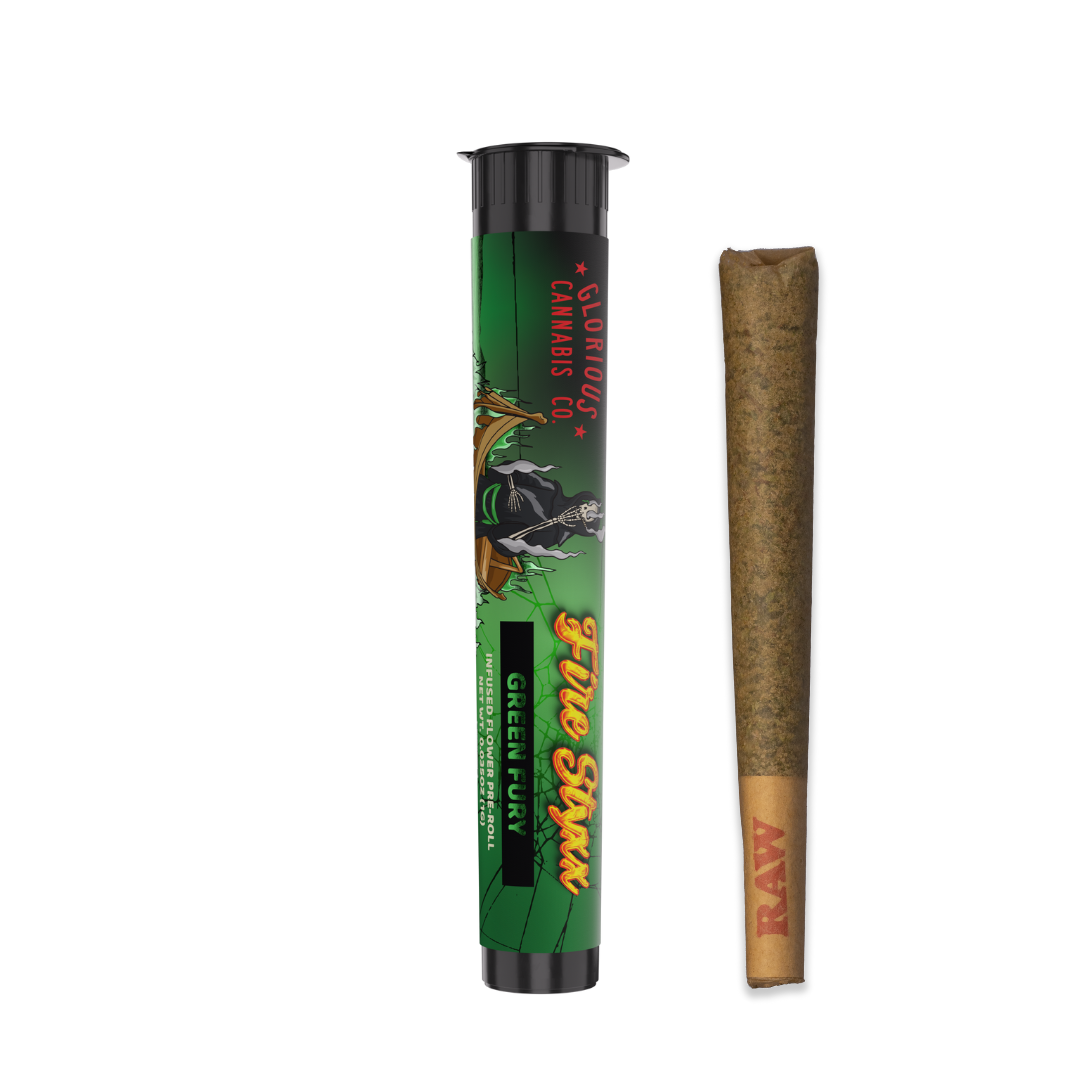Photograph of product: Fire Styxx | Green Fury Infused Pre-Roll | 1g