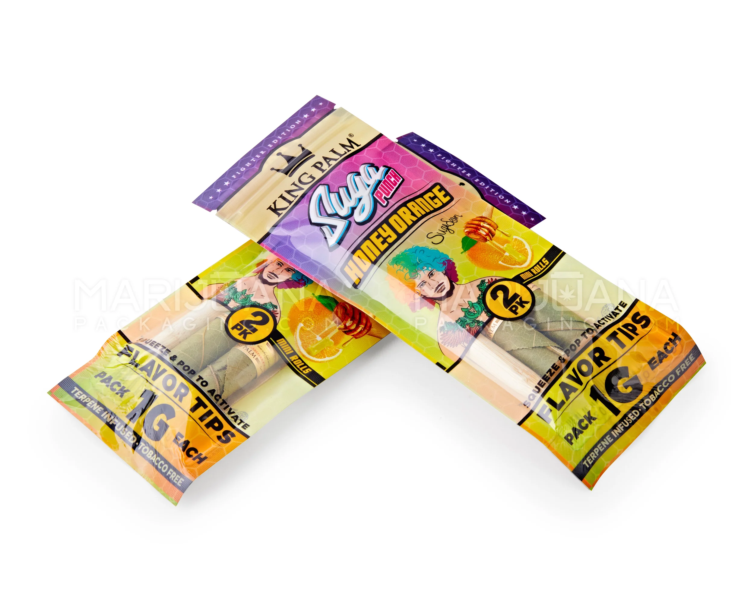 Photograph of product: King Palm - Suga Punch (Honey Orange) - Mini Rolls (2pk)
