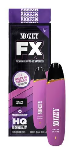 Photograph of product: Mozey FX | Disposable | Grape Divine 1:1:1 TH-oui : CBD : CBN Easy Strider