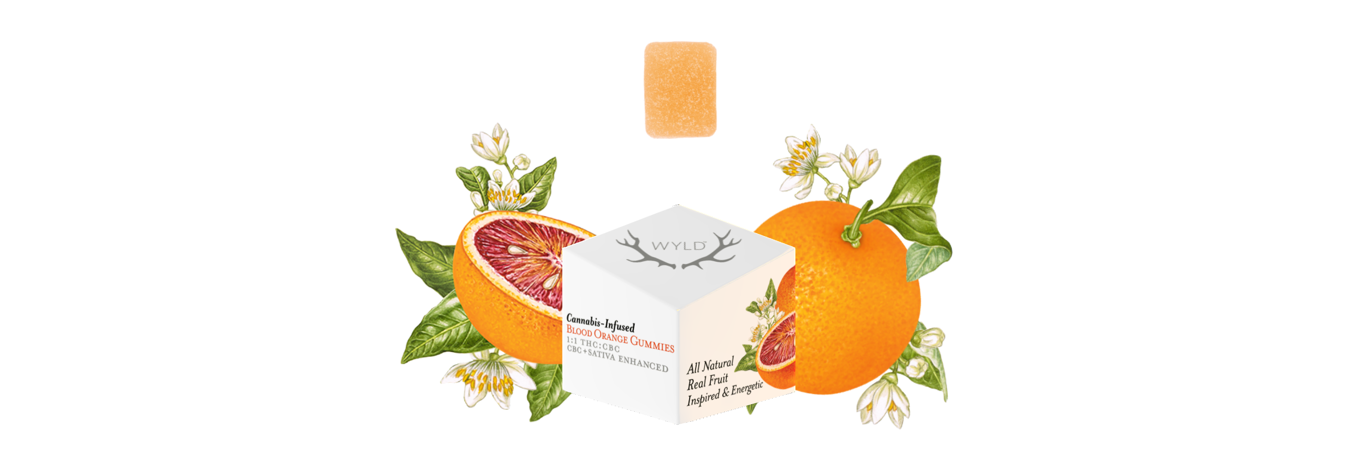 Photograph of product: Wyld Blood Orange Oui'd Gummies 1:1 100mgCBG -100mgTH-oui