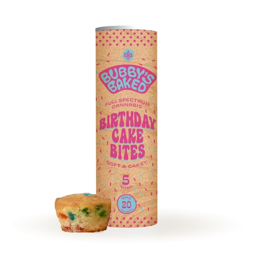 Photograph of product: Bubby's Baked Birthday Cake Bites 5ct (100mg)