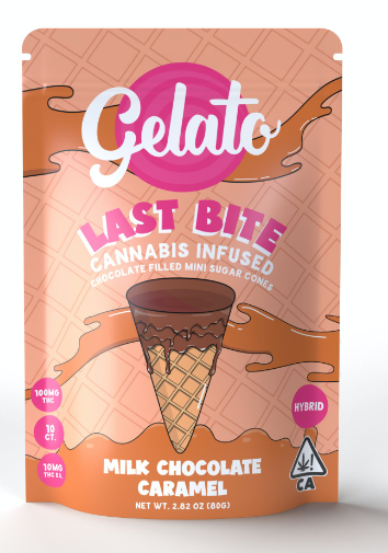 Photograph of product: Edibles | Last Bite Cones | Milk Chocolate Caramel | 200mg | Gelato