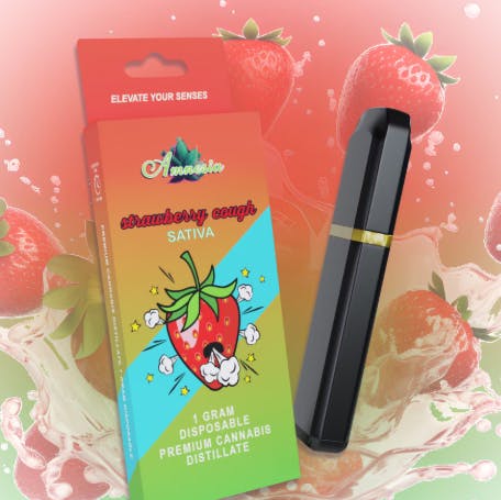 Photograph of product: AMNESIA | STRAWBERRY COUGH - DISPOSABLE Oui'd