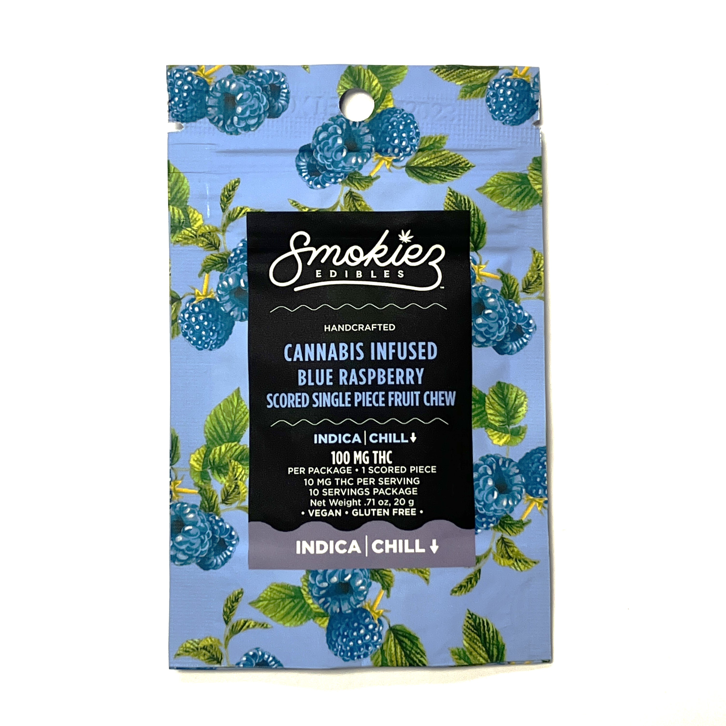 Photograph of product: Sweet Blue Raspberry Scored Single Piece (I) | 100mg