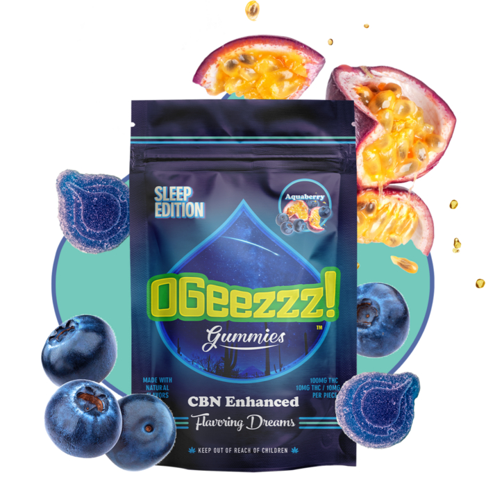 Photograph of product: OGeez | Sleep Edition | Aquaberry | 2:1 CBN | 100mg