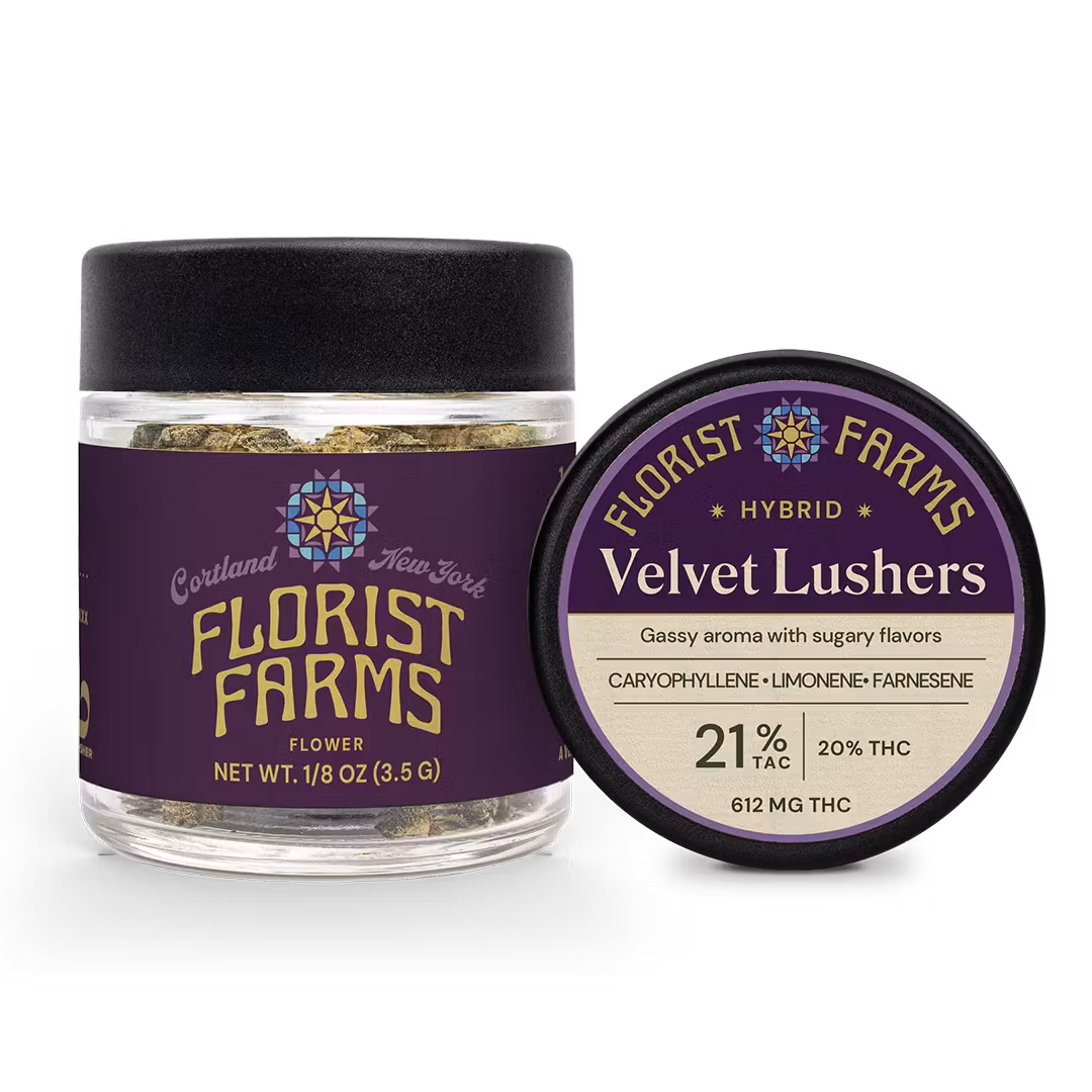 Photograph of product: Florist Farms | Velvet Lushers | Flower | Jar | 3.5g