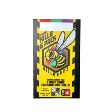 Photograph of product: Killa Beez Variety 0.5g 6pk Prerolls (Killa Beez)