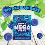Photograph of product: Big Azz Blue Razz | 100mg x 2pk | Mega Chews | Choice Chews