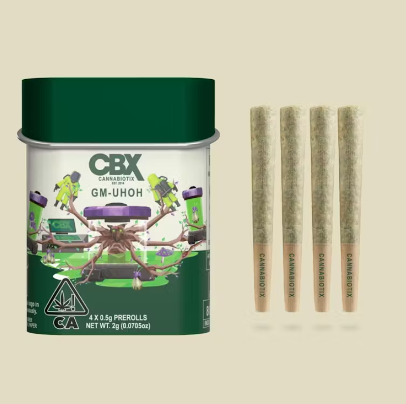 Photograph of product: CBX - Prerolls - GM-UHOH - 4PK - 2G