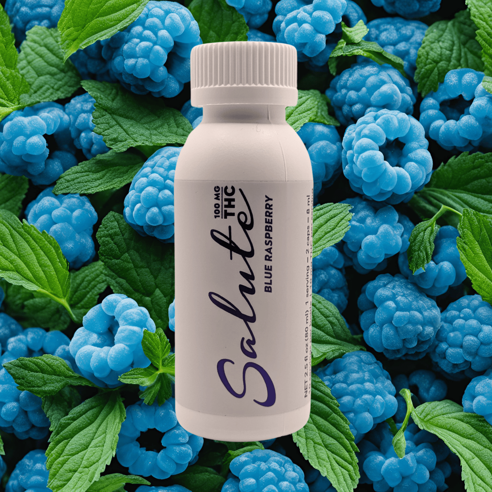 Photograph of product: Salute Blue Raspberry Shot