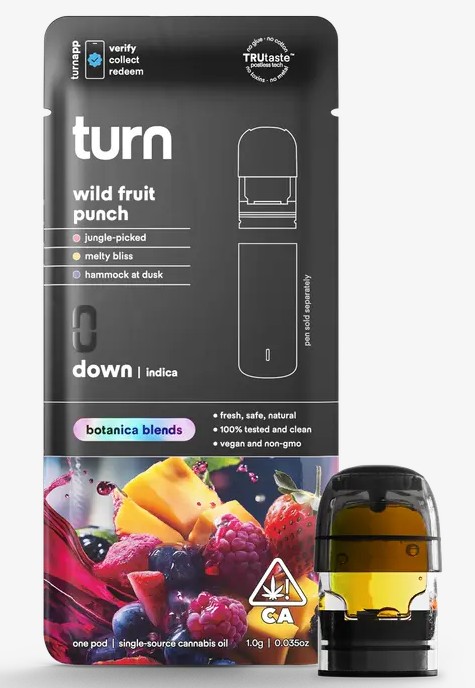 Photograph of product: TURN WILD FRUIT PUNCH BOTANICA BLEND POD Oui'd 1G