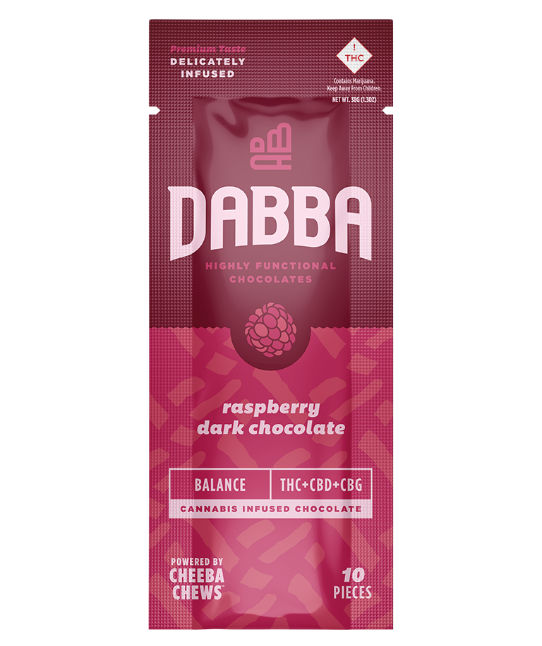 Photograph of product: Dabba Raspberry Dark Chocolate: Balanced