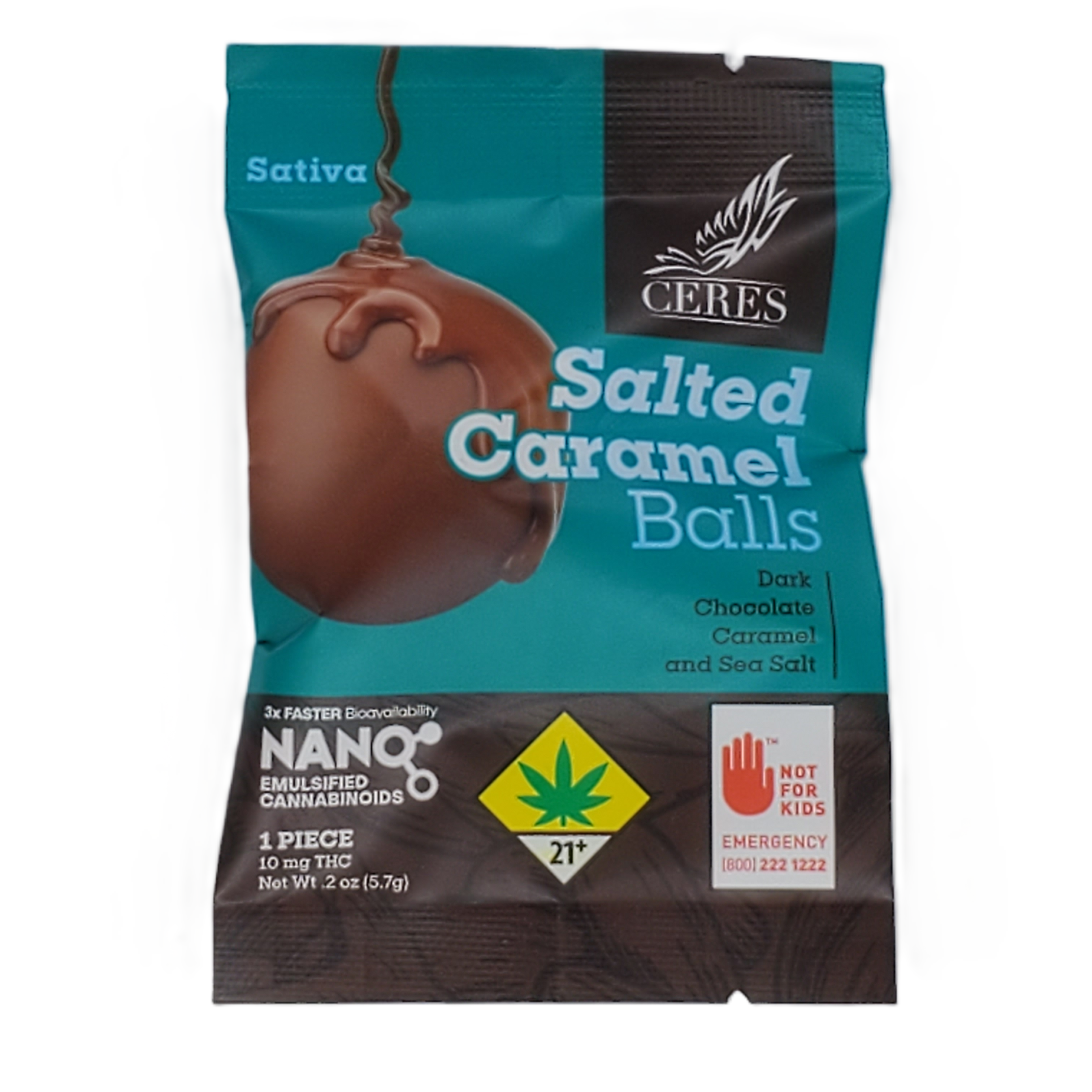 Photograph of product: Ceres Chocoballs Oui'd Caramel Single 10mg