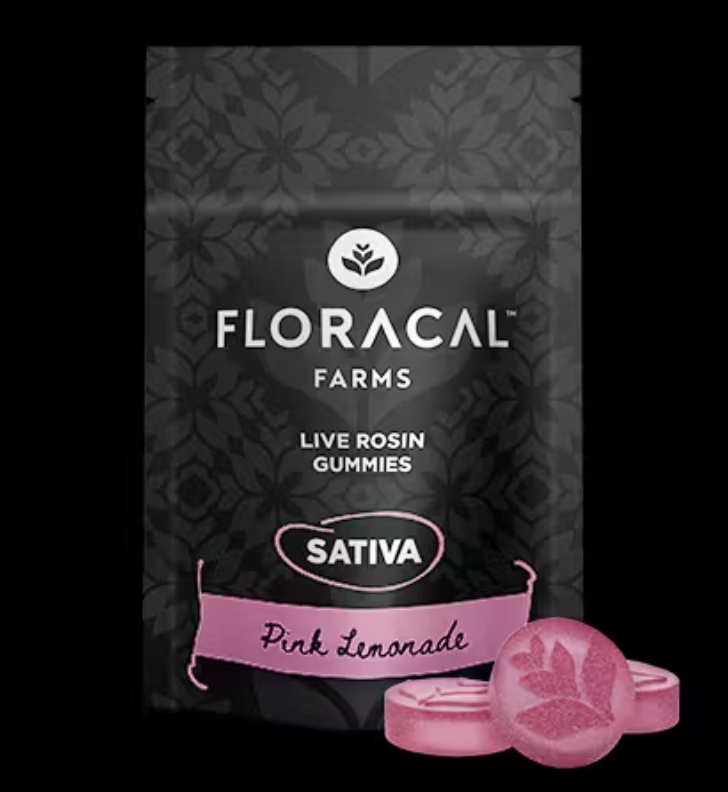 Photograph of product: FLORACAL PINK LEMONADE LIVE ROSIN 10PK GUMMIES 100MG