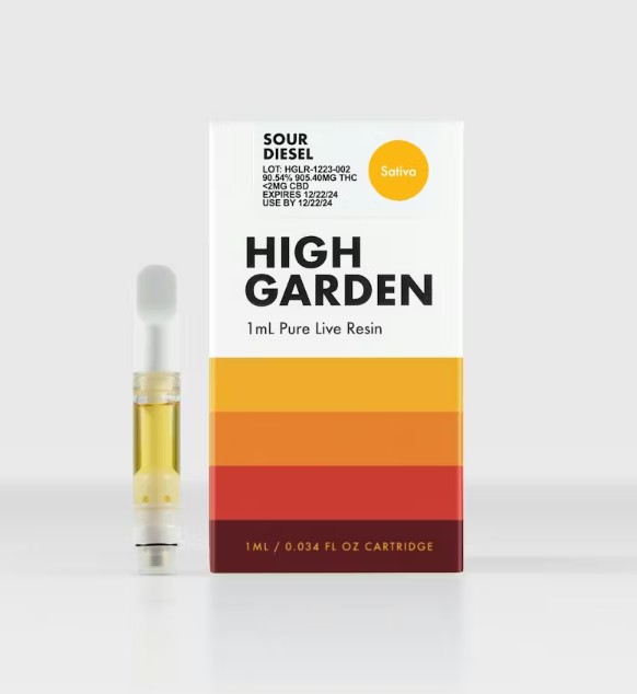 Photograph of product: High Garden | Sour Diesel | Oui'd | Pure Live Resin 510 Cart
