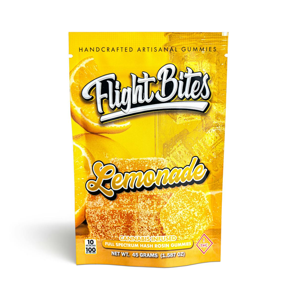 Photograph of product: Flight Bites - 100mg Rosin Gummies - Lemonade