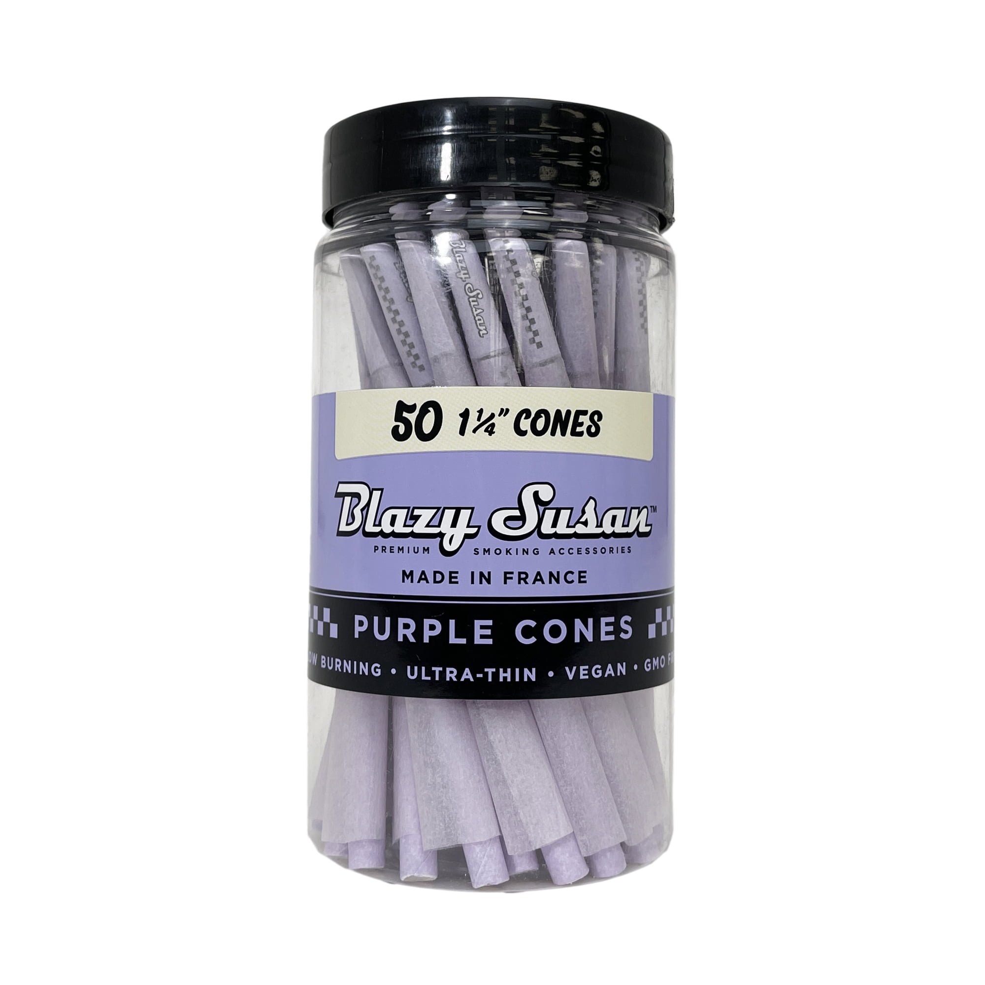 Photograph of product: Purple Pre-Rolled 1-1/4 Cones | 50 pack