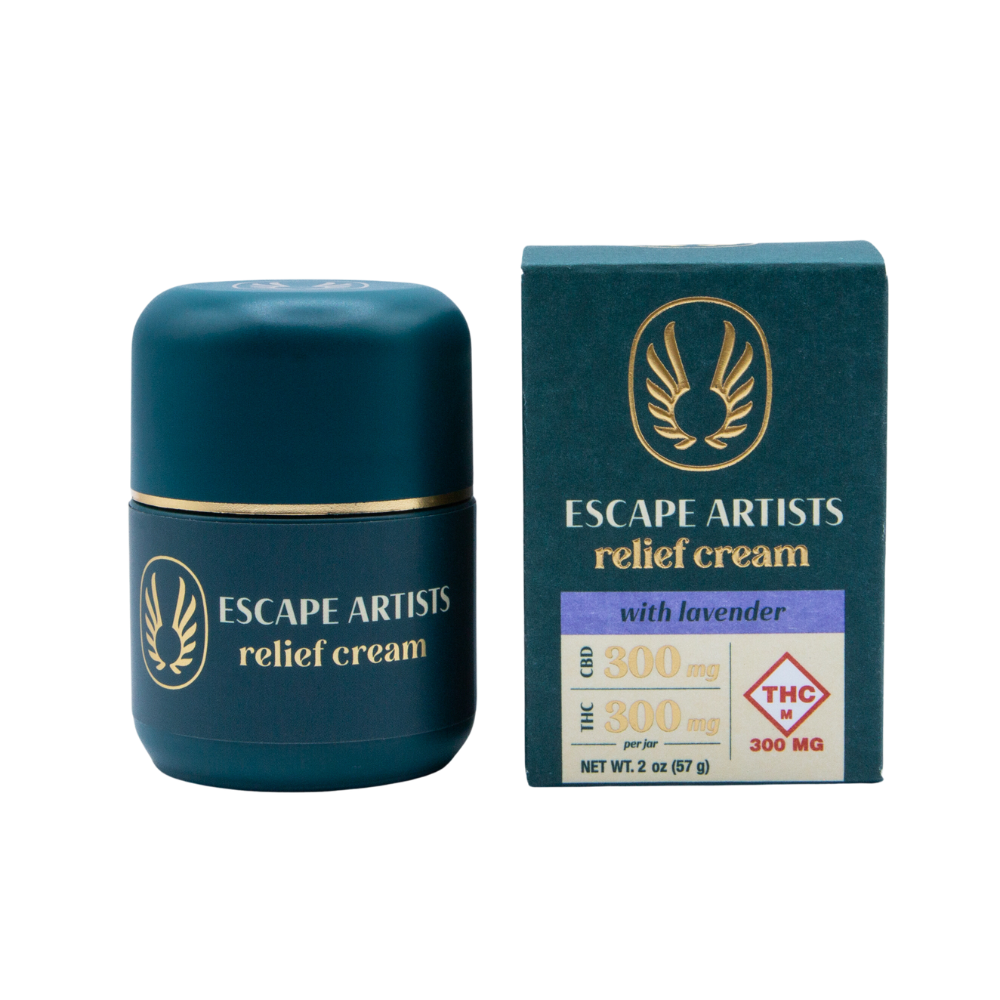 Photograph of product: Escape Artists: Topical | Lavender 1:1 | 300mg CBD : 350mg TH-oui | 2oz