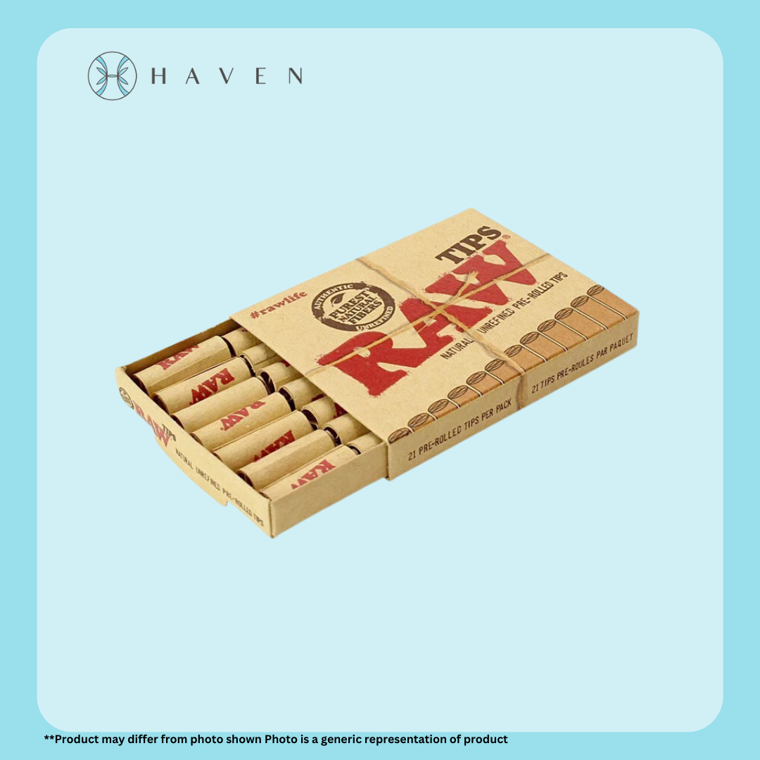 Photograph of product: RAW Unrefined Pre-Rolled Tips (21pk)