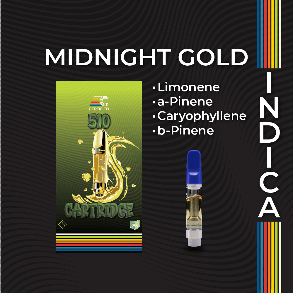 Photograph of product: Midnight Gold | 1g Distillate Cartridge - 