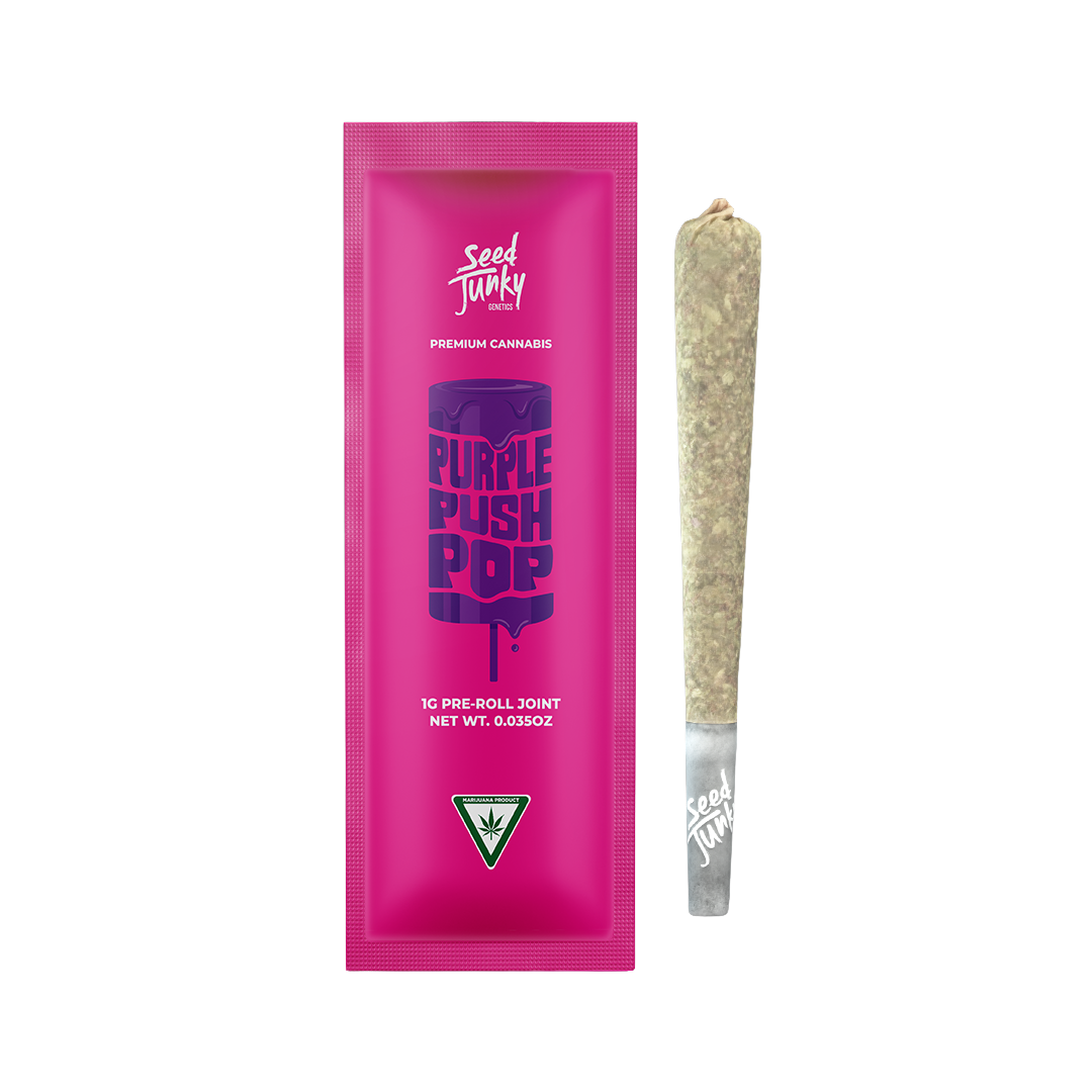 Photograph of product: Seed Junky | Purple Push Pop Pre-Roll | 1g