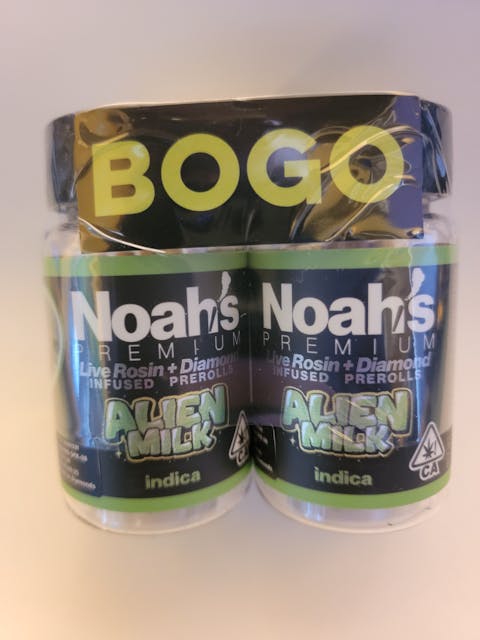 Photograph of product: Alien Milk BOGO .5g 5pk X2 Rosin & Diamond infused - 