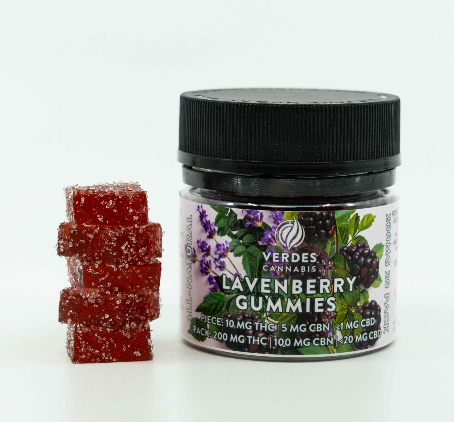 Photograph of product: Lavenberry 100mgTH-oui/50mg CBN Verdes Gummies