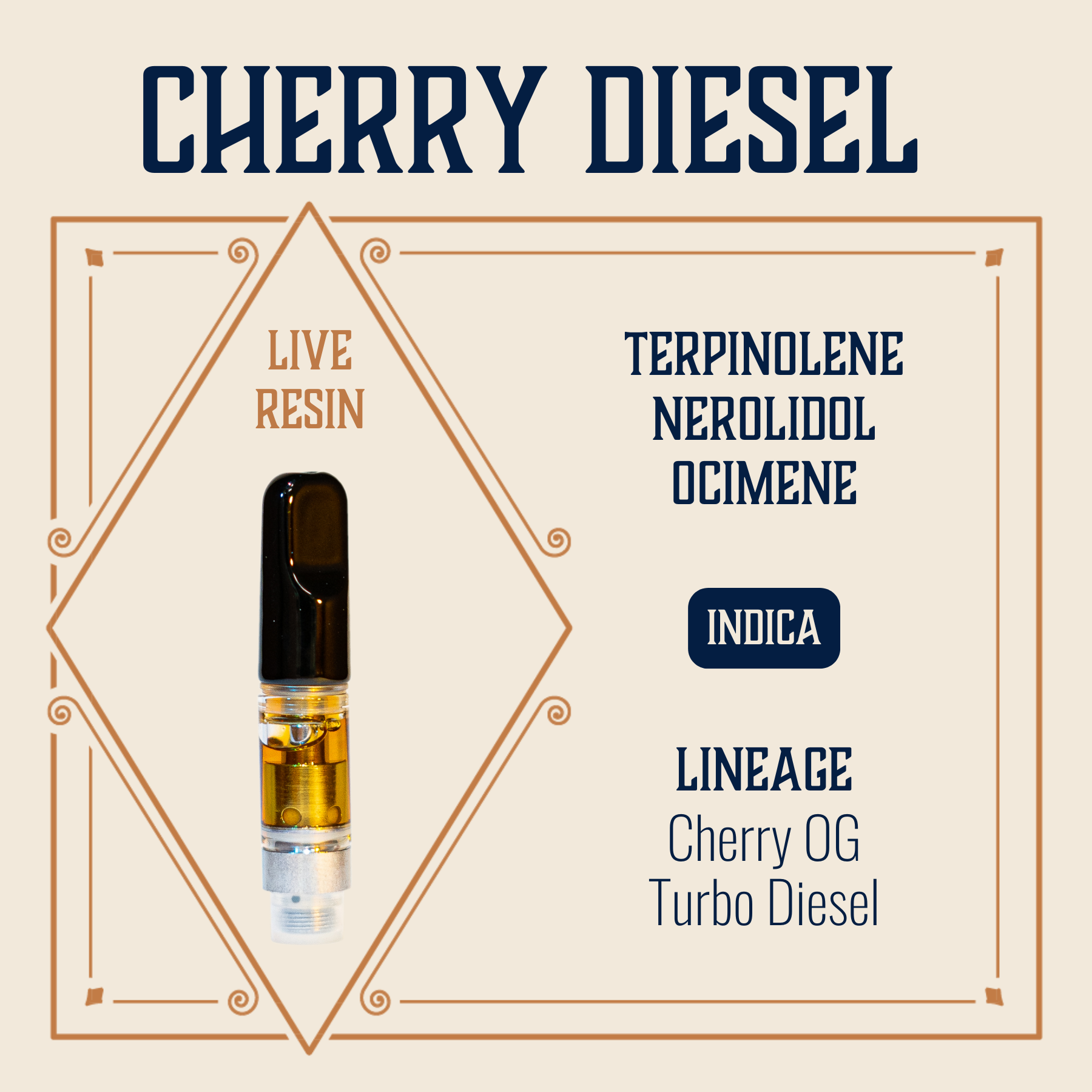 Photograph of product: Cherry Diesel Live Resin Cartridge | 0.5g
