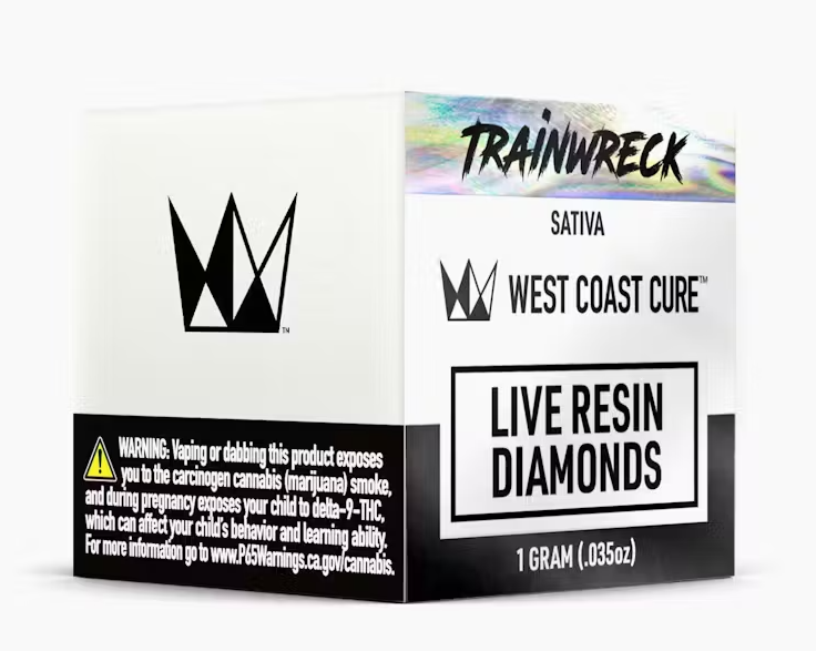 Photograph of product: West Coast Cure Trainwreck Live Resin Diamonds 1g