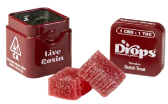Photograph of product: Cranberry [H] - 100MG 1:1 CBD Live Rosin Gummies 2PK